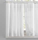 Simplicity Hemstitch Cotton Tier Curtain - White